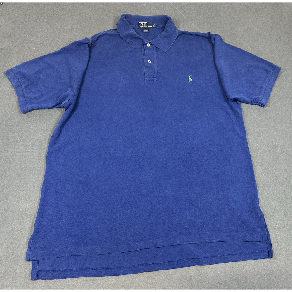Vintage Ralph Lauren Polo Shirt Size XL Tall Pony Embroidered Blue Preppy